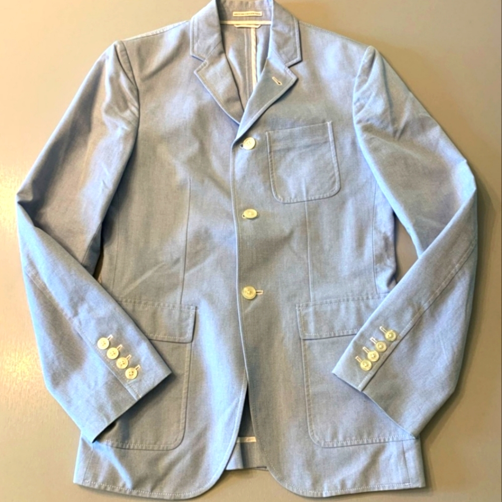 Club Monaco Suit Jacket - 38R - Birdseye - Baby Blue